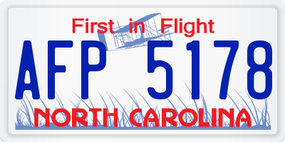 NC license plate AFP5178
