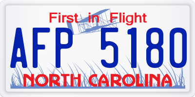 NC license plate AFP5180