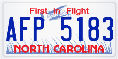 NC license plate AFP5183