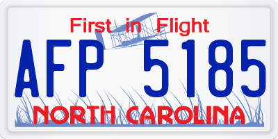 NC license plate AFP5185