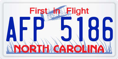 NC license plate AFP5186