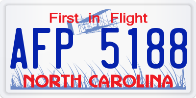 NC license plate AFP5188