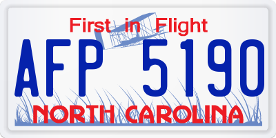 NC license plate AFP5190