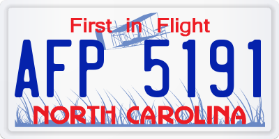 NC license plate AFP5191