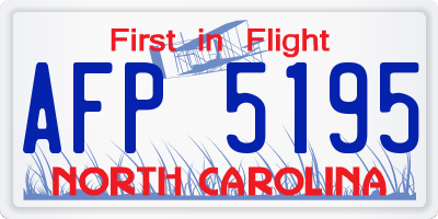 NC license plate AFP5195