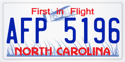 NC license plate AFP5196