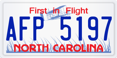 NC license plate AFP5197