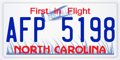 NC license plate AFP5198