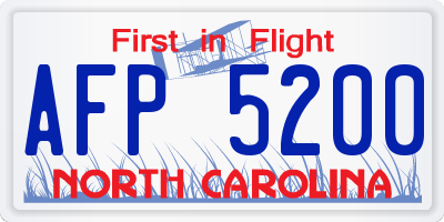 NC license plate AFP5200