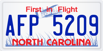 NC license plate AFP5209