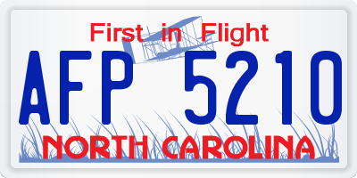 NC license plate AFP5210
