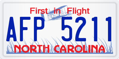 NC license plate AFP5211