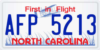 NC license plate AFP5213