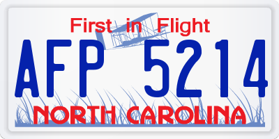 NC license plate AFP5214