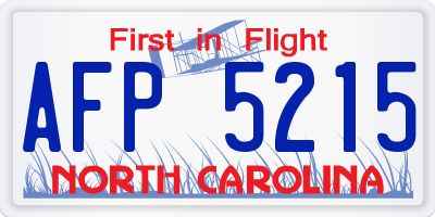 NC license plate AFP5215