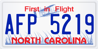 NC license plate AFP5219