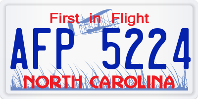 NC license plate AFP5224