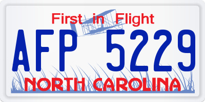 NC license plate AFP5229
