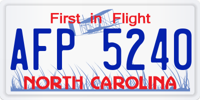 NC license plate AFP5240