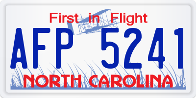 NC license plate AFP5241