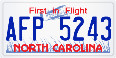 NC license plate AFP5243