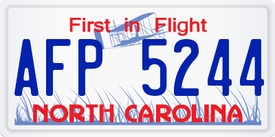 NC license plate AFP5244