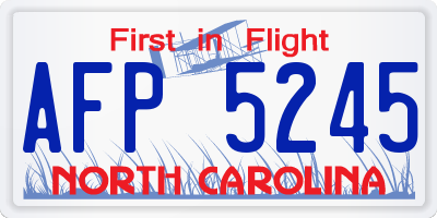 NC license plate AFP5245