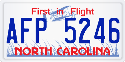 NC license plate AFP5246