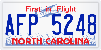 NC license plate AFP5248