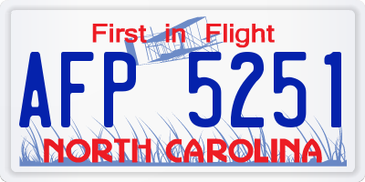 NC license plate AFP5251