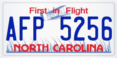 NC license plate AFP5256