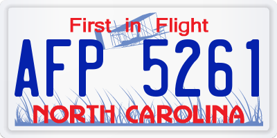 NC license plate AFP5261