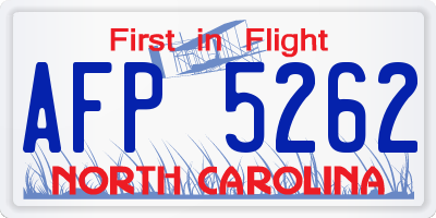 NC license plate AFP5262