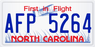NC license plate AFP5264