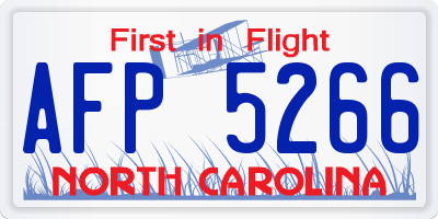 NC license plate AFP5266