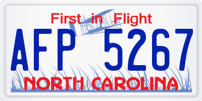 NC license plate AFP5267