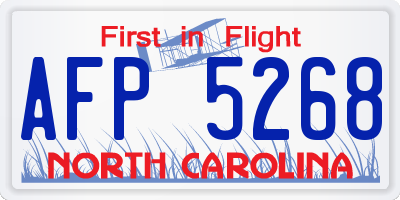 NC license plate AFP5268