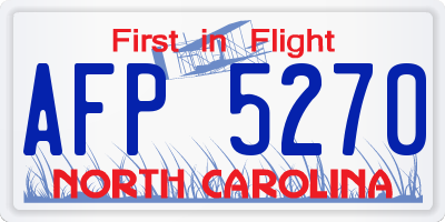 NC license plate AFP5270
