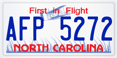 NC license plate AFP5272