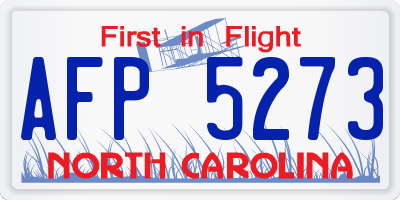 NC license plate AFP5273