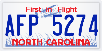 NC license plate AFP5274