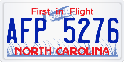 NC license plate AFP5276
