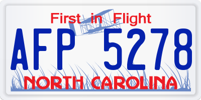 NC license plate AFP5278