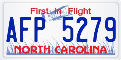 NC license plate AFP5279