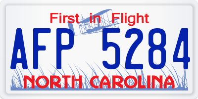 NC license plate AFP5284