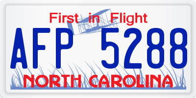 NC license plate AFP5288
