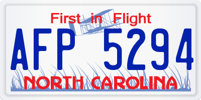 NC license plate AFP5294
