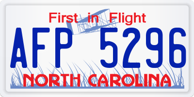 NC license plate AFP5296