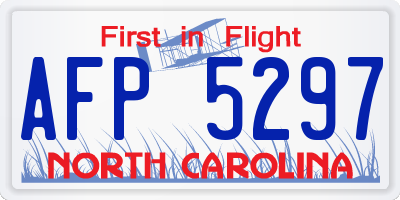 NC license plate AFP5297