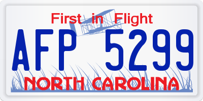 NC license plate AFP5299